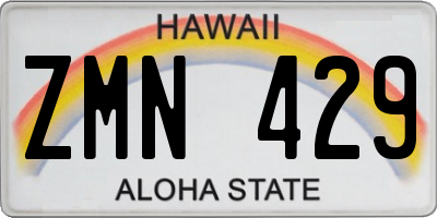 HI license plate ZMN429