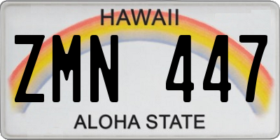 HI license plate ZMN447