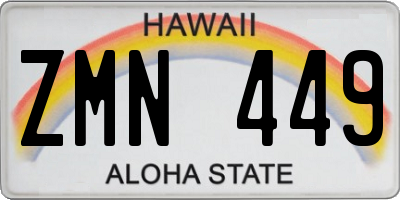 HI license plate ZMN449
