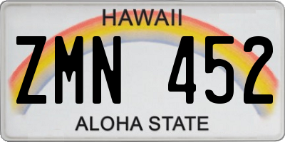 HI license plate ZMN452