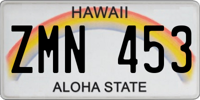 HI license plate ZMN453