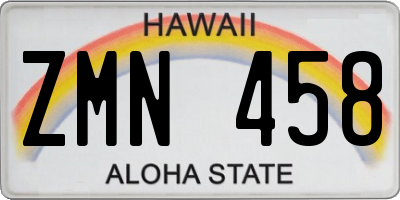 HI license plate ZMN458