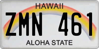 HI license plate ZMN461