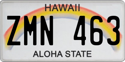 HI license plate ZMN463