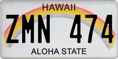 HI license plate ZMN474