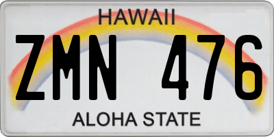 HI license plate ZMN476