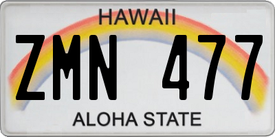 HI license plate ZMN477