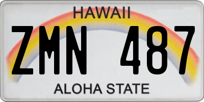 HI license plate ZMN487