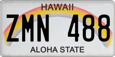 HI license plate ZMN488