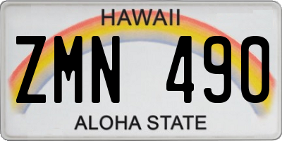 HI license plate ZMN490