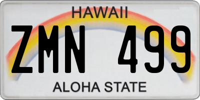 HI license plate ZMN499