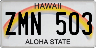 HI license plate ZMN503