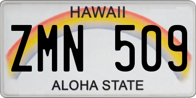 HI license plate ZMN509