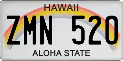 HI license plate ZMN520