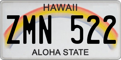 HI license plate ZMN522