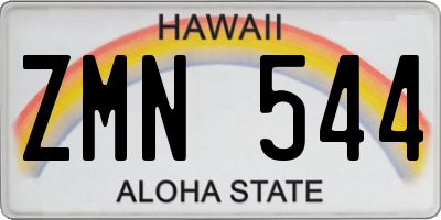 HI license plate ZMN544