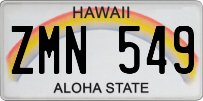 HI license plate ZMN549