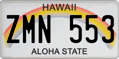 HI license plate ZMN553