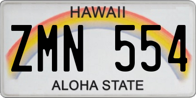 HI license plate ZMN554
