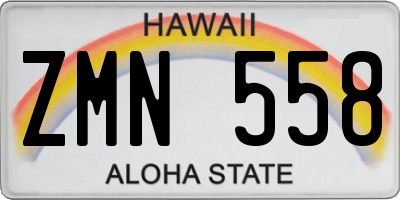 HI license plate ZMN558