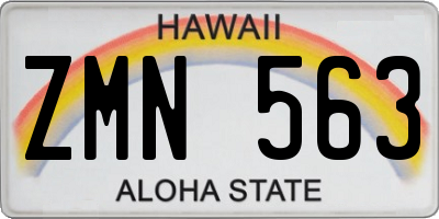 HI license plate ZMN563