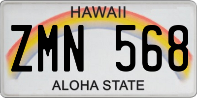 HI license plate ZMN568