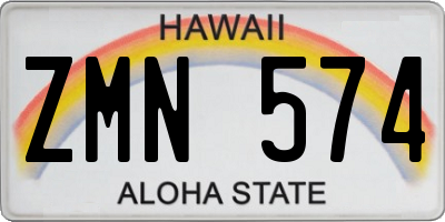 HI license plate ZMN574