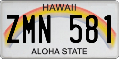 HI license plate ZMN581