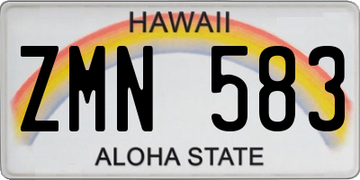 HI license plate ZMN583