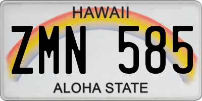 HI license plate ZMN585