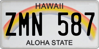 HI license plate ZMN587