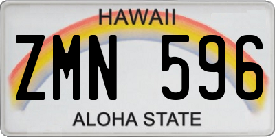 HI license plate ZMN596