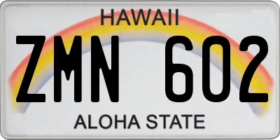 HI license plate ZMN602