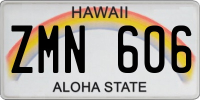 HI license plate ZMN606