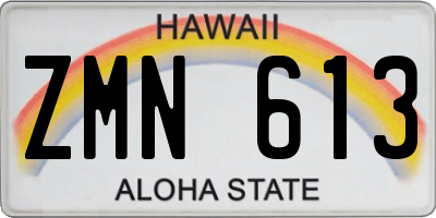 HI license plate ZMN613