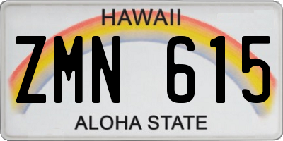 HI license plate ZMN615