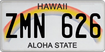 HI license plate ZMN626