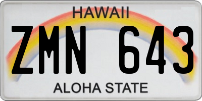 HI license plate ZMN643