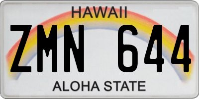 HI license plate ZMN644