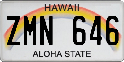 HI license plate ZMN646
