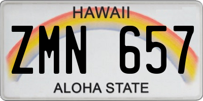 HI license plate ZMN657