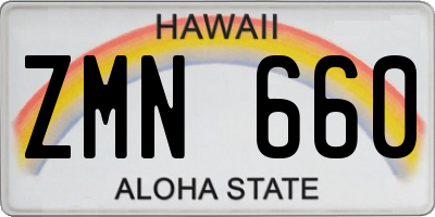 HI license plate ZMN660