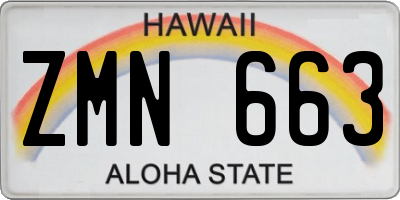 HI license plate ZMN663