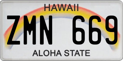 HI license plate ZMN669