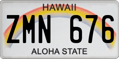 HI license plate ZMN676