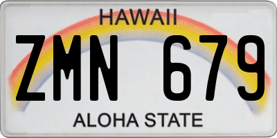 HI license plate ZMN679
