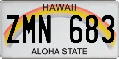 HI license plate ZMN683