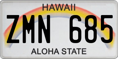 HI license plate ZMN685