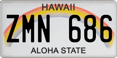 HI license plate ZMN686