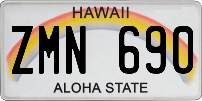 HI license plate ZMN690